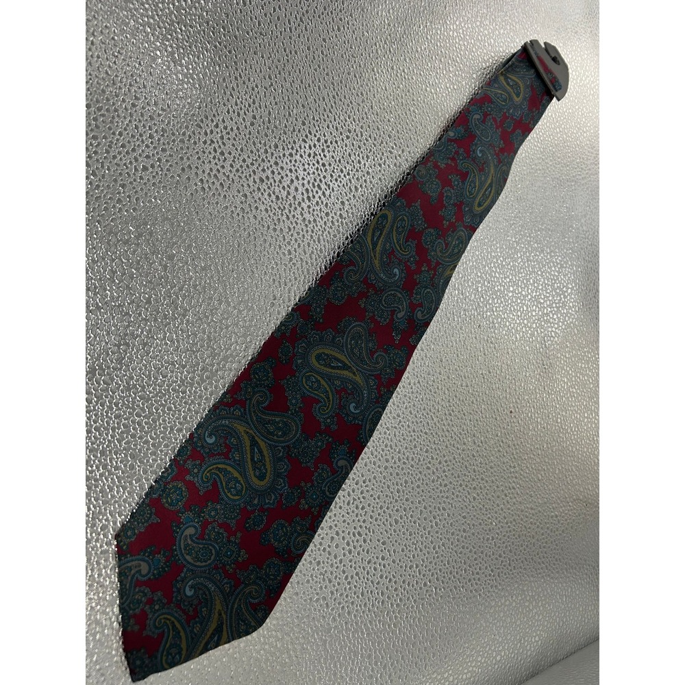 Principe Men Silk Tie Red Blue Gold Paisley Classic Formal Necktie Vintage Style